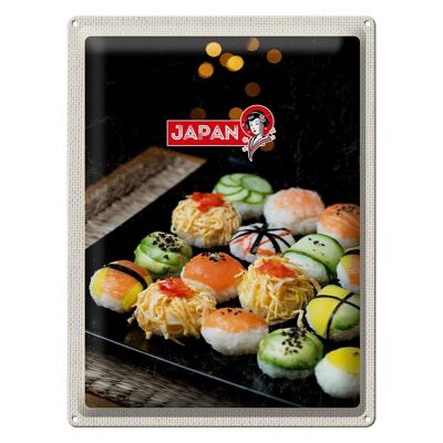 Targa in metallo da viaggio 30x40 cm Giappone Asia Sushi Pesce Cetriolo Avocado