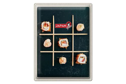 Blechschild Reise 30x40cm Japan Soja Sushi Fisch Gurke Stäbchen