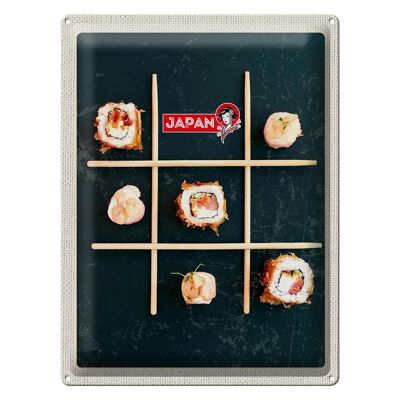 Cartel de chapa de viaje, 30x40cm, Japón, soja, sushi, pescado, pepino, palillos