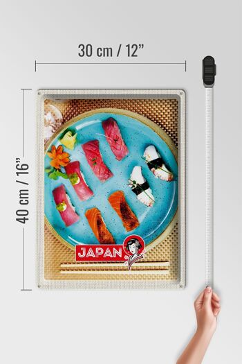 Signe en étain voyage 30x40cm, japon, asie, poisson, plats à Sushi, algues 4