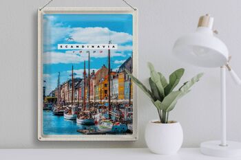 Plaque en tôle voyage 30x40cm Scandinavie marina mer 3