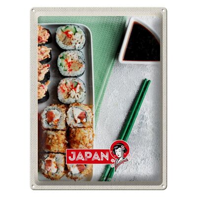 Blechschild Reise 30x40cm Japan Asien Sushi Fisch Thunfisch Soße