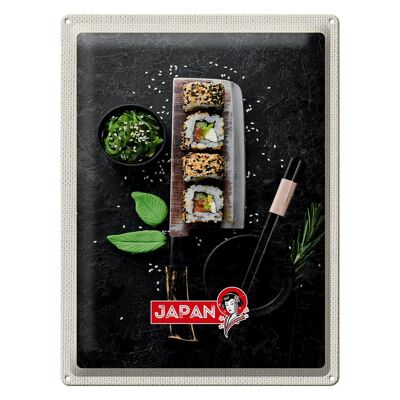 Targa in metallo da viaggio 30x40 cm Giappone Asia Sushi Pesce Cibo Bacchette