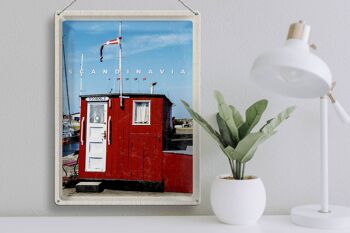 Signe en étain voyage 30x40cm, scandinavie mer Stromly maison rouge 3