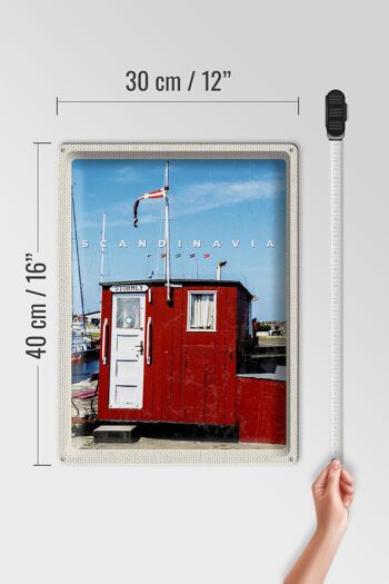 Signe en étain voyage 30x40cm, scandinavie mer Stromly maison rouge 4