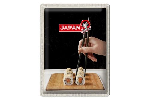 Blechschild Reise 30x40cm Japan Asien Sushi Fisch Alge Stäbchen