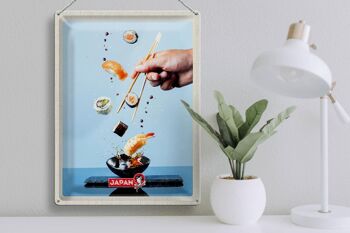 Signe en étain voyage 30x40cm, japon, asie, manger des baguettes de poisson Sushi 3