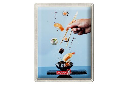 Blechschild Reise 30x40cm Japan Asien Sushi Fisch Stäbchen essen