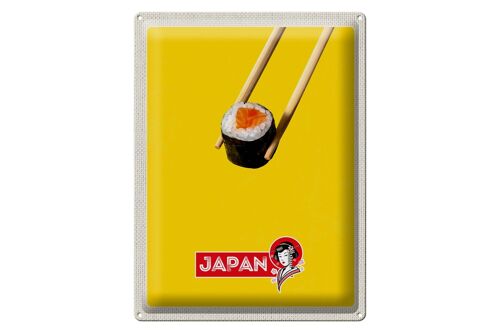 Blechschild Reise 30x40cm Japan Sushi Stäbchen Fisch Essen