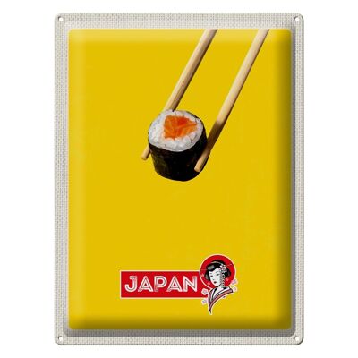 Blechschild Reise 30x40cm Japan Sushi Stäbchen Fisch Essen