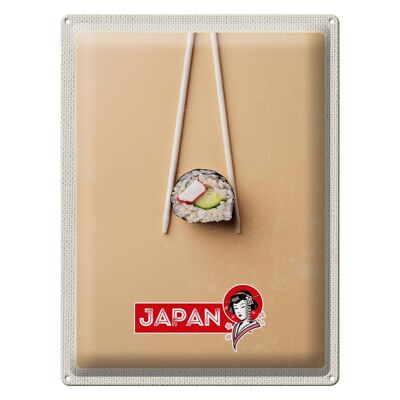 Blechschild Reise 30x40cm Japan Asien Sushi Fisch Gurke Stäbchen