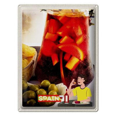 Cartel de chapa de viaje, 30x40cm, España, Europa, Chips de bebida de oliva