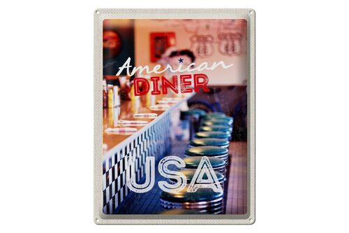 Blechschild Reise 30x40cm Amerika USA Diner Restaurant Urlaub