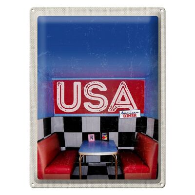 Metal sign travel 30x40cm America Diner from inside