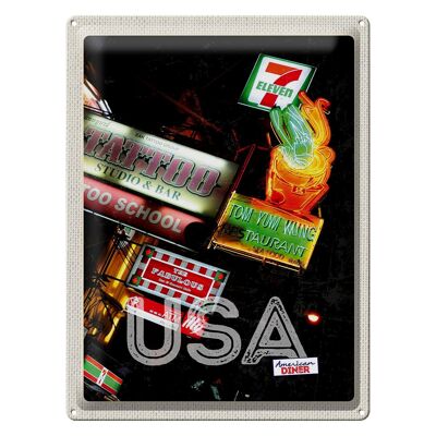 Cartel de chapa de viaje, 30x40cm, América, tatuaje, restaurante, Diner, años 90