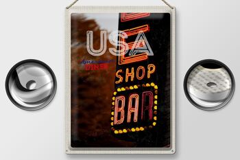 Signe en étain voyage 30x40cm, Amérique USA Bar Shop Diner célébrer 2
