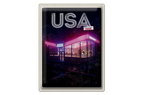 Blechschild Reise 30x40cm Amerika Diner Restaurant Fast Food