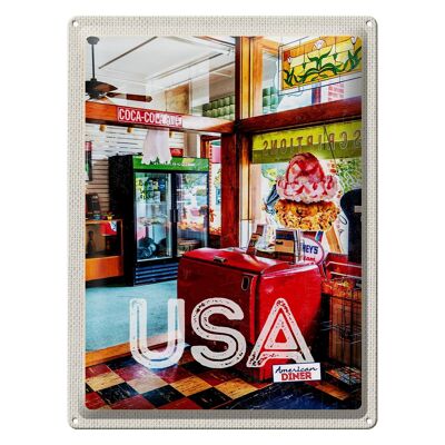 Cartel de chapa de viaje, 30x40cm, América Diner, restaurante, música, comida