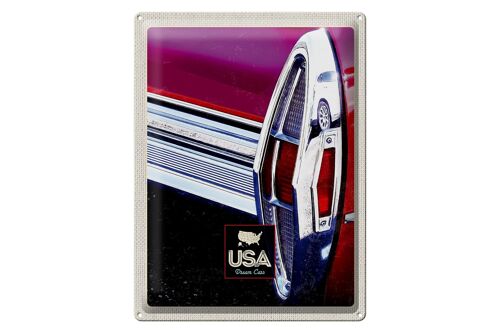 Blechschild Reise 30x40cm Amerika Oldtimer Dream Cars rot Urlaub