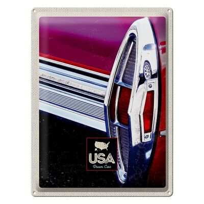 Targa in metallo da viaggio 30x40 cm America Vintage Dream Cars Red Holiday