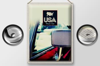 Panneau de voyage en étain, 30x40cm, miroir de véhicule américain, peinture rouge 2