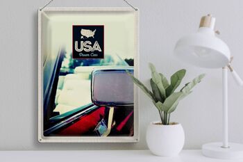 Panneau de voyage en étain, 30x40cm, miroir de véhicule américain, peinture rouge 3