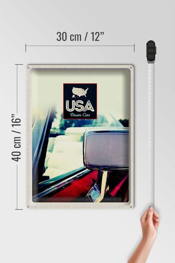Panneau de voyage en étain, 30x40cm, miroir de véhicule américain, peinture rouge 4