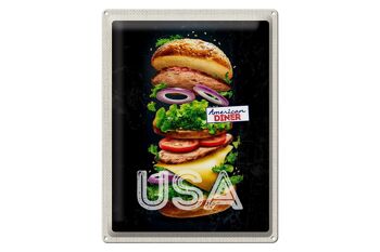 Panneau de voyage en étain, 30x40cm, peinture de tomates de hamburger américain et américain 1