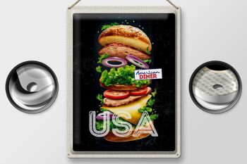 Panneau de voyage en étain, 30x40cm, peinture de tomates de hamburger américain et américain 2