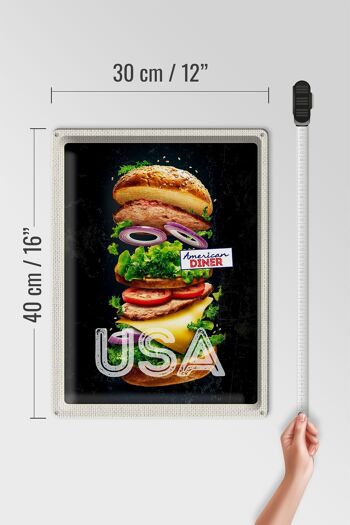 Panneau de voyage en étain, 30x40cm, peinture de tomates de hamburger américain et américain 4