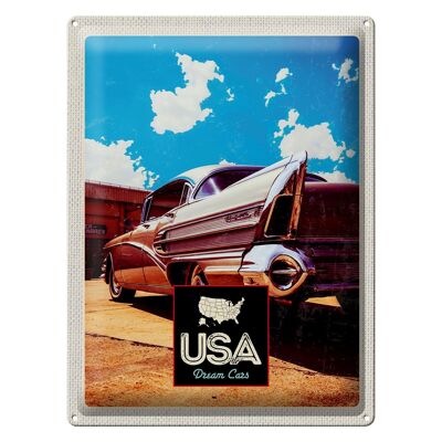 Targa in metallo da viaggio 30x40 cm USA America Car 75 Vintage Car Holiday