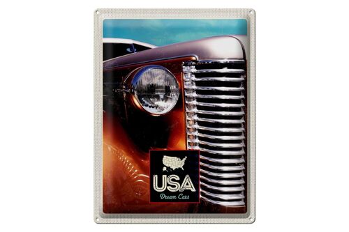 Blechschild Reise 30x40cm USA Amerika Auto braun Oldtimer