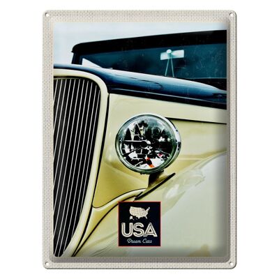 Blechschild Reise 30x40cm Amerika Oldtimer beige Lampe Urlaub