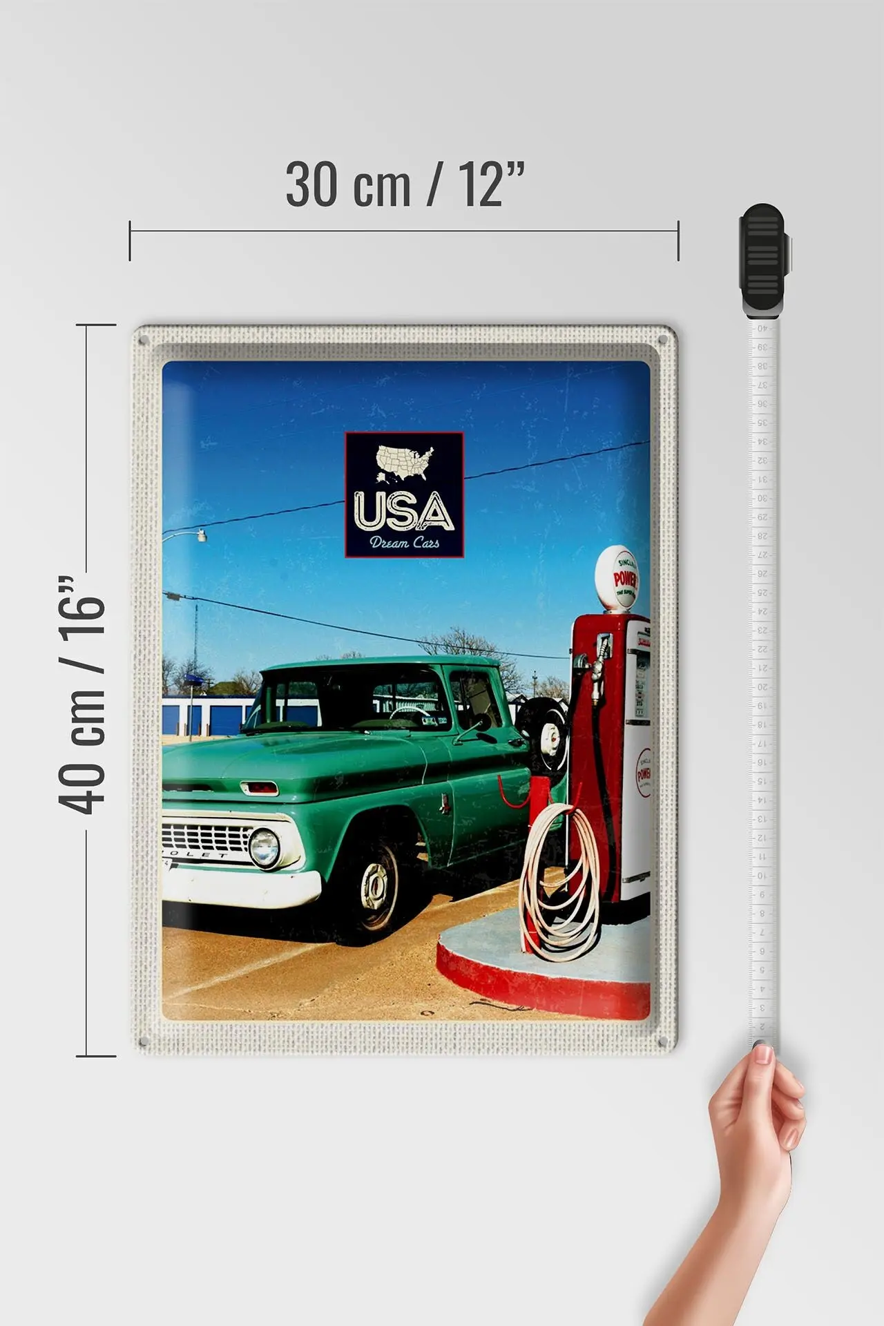 Buy wholesale Metal sign travel 30x40cm America vintage gas pump car