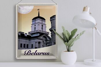 Signe en étain voyage 30x40cm, bâtiment d'architecture biélorusse, vacances 3