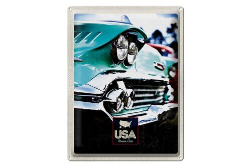 Blechschild Reise 30x40cm Amerika Oldtimer Amerika grün