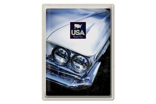 Blechschild Reise 30x40cm Amerika Oldtimer weiß Dream Cars