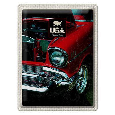 Blechschild Reise 30x40cm Amerika Oldtimer 90er rot Urlaub