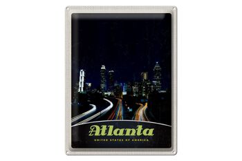 Panneau de voyage en étain, 30x40cm, Atlanta America City Street Building 1