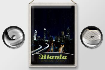 Panneau de voyage en étain, 30x40cm, Atlanta America City Street Building 2