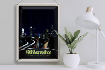Panneau de voyage en étain, 30x40cm, Atlanta America City Street Building 3