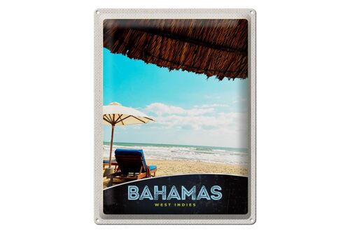 Blechschild Reise 30x40cm Bahamas West Indien Urlaub Sonne