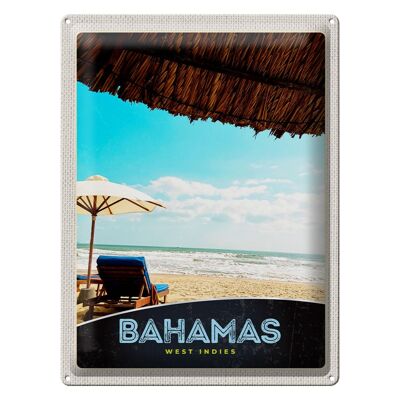 Targa in metallo da viaggio 30x40 cm Bahamas West India Holiday Sun