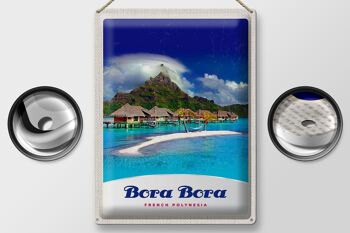 Panneau en étain voyage 30x40cm Bora Bora île vacances soleil plage 2
