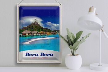 Panneau en étain voyage 30x40cm Bora Bora île vacances soleil plage 3