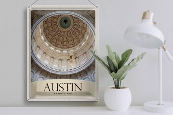 Panneau de voyage en étain, 30x40cm, Austin, Texas, états-unis, Architecture américaine 3