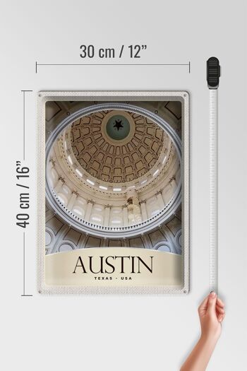 Panneau de voyage en étain, 30x40cm, Austin, Texas, états-unis, Architecture américaine 4