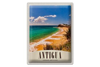 Signe en étain voyage 30x40cm, Antigua, plage des caraïbes, vacances en mer 1