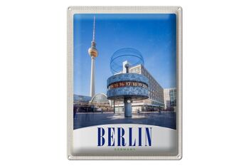 Plaque en tôle voyage 30x40cm Berlin Allemagne Alexanderplatz 1