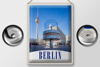 Plaque en tôle voyage 30x40cm Berlin Allemagne Alexanderplatz 2